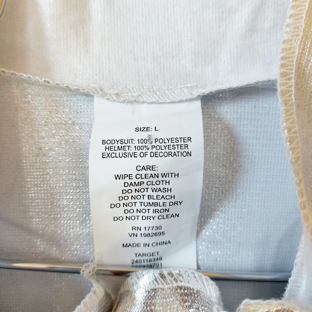 Silver Astronaut Jumpsuit & Helmet‎ size Youth Large Halloween Costume